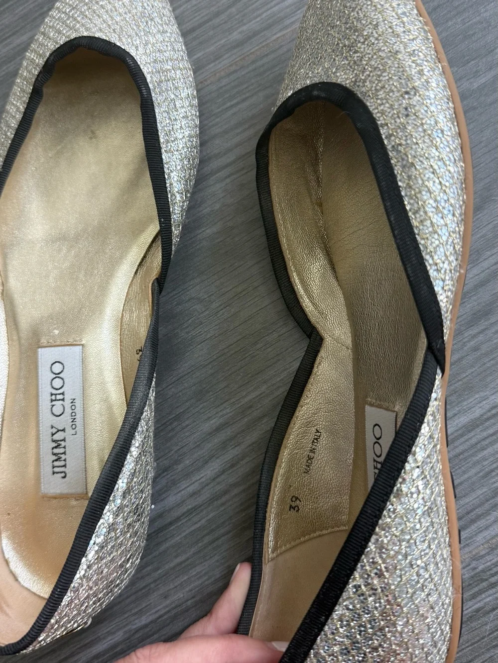 Jimmy Choo sparkling metallic